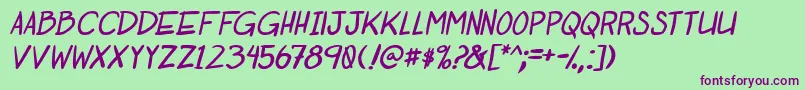 OtakuRantItalbold Font – Purple Fonts on Green Background