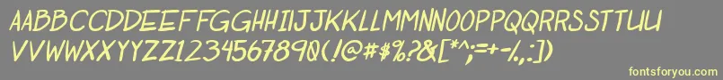 OtakuRantItalbold Font – Yellow Fonts on Gray Background