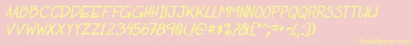 OtakuRantItalbold-Schriftart – Gelbe Schriften auf rosa Hintergrund