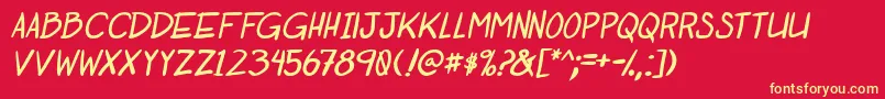 OtakuRantItalbold-fontti – keltaiset fontit punaisella taustalla