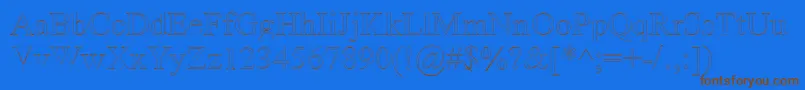 Amerto-Schriftart – Braune Schriften auf blauem Hintergrund