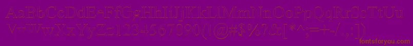 Amerto-Schriftart – Braune Schriften auf violettem Hintergrund