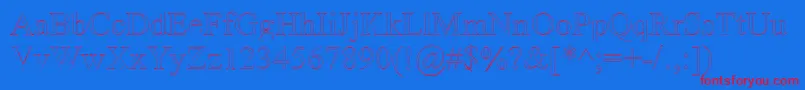 Amerto-Schriftart – Rote Schriften auf blauem Hintergrund