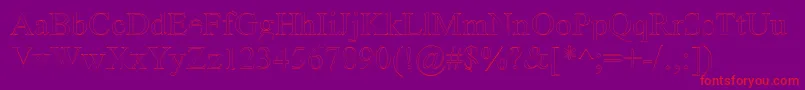 Amerto-Schriftart – Rote Schriften auf violettem Hintergrund