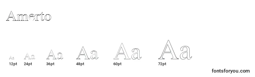 Размеры шрифта Amerto