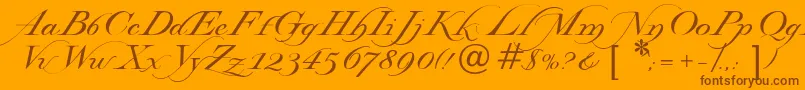 Lysandria-Schriftart – Braune Schriften auf orangefarbenem Hintergrund