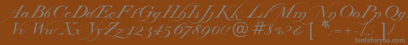 Lysandria-Schriftart – Graue Schriften auf braunem Hintergrund