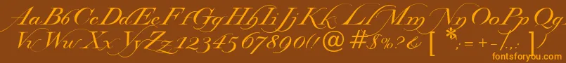 Lysandria-Schriftart – Orangefarbene Schriften auf braunem Hintergrund