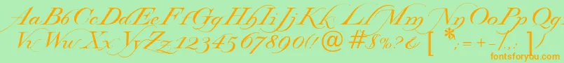 Lysandria Font – Orange Fonts on Green Background