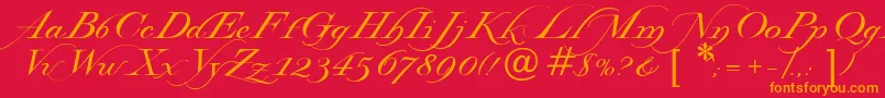 Lysandria Font – Orange Fonts on Red Background