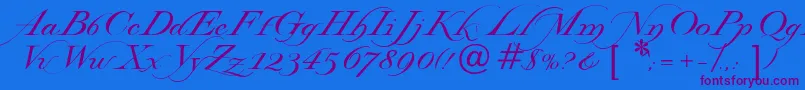 Lysandria Font – Purple Fonts on Blue Background