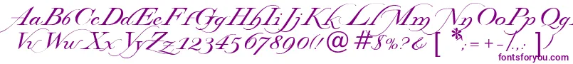 Lysandria-Schriftart – Violette Schriften auf weißem Hintergrund