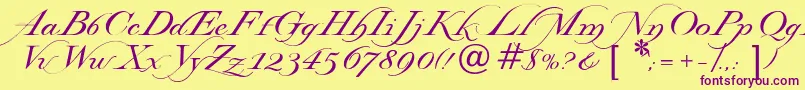 Lysandria Font – Purple Fonts on Yellow Background