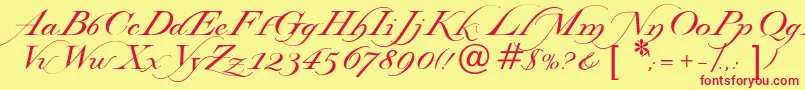 Lysandria Font – Red Fonts on Yellow Background