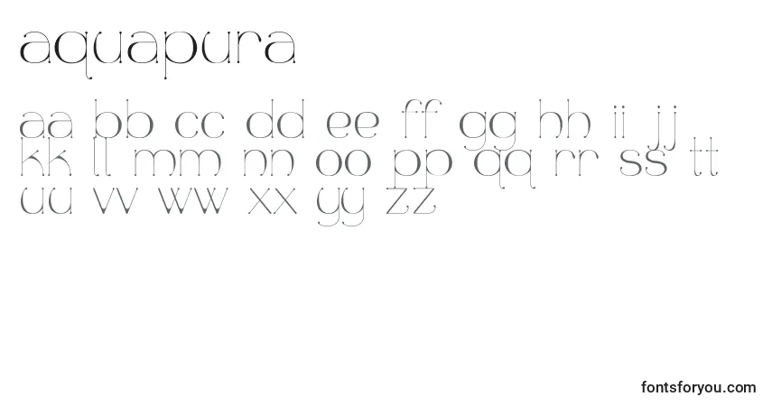 Шрифт Aquapura – алфавит, цифры, специальные символы