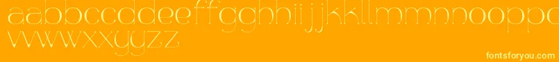 Aquapura-Schriftart – Gelbe Schriften auf orangefarbenem Hintergrund