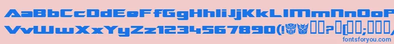 TransroboticsExtendedBold Font – Blue Fonts on Pink Background
