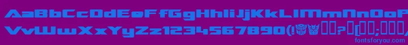 TransroboticsExtendedBold Font – Blue Fonts on Purple Background