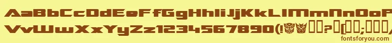 TransroboticsExtendedBold Font – Brown Fonts on Yellow Background