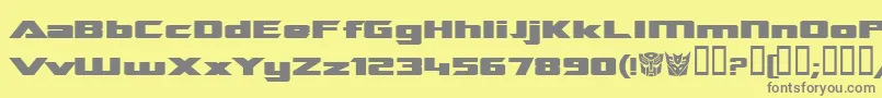 TransroboticsExtendedBold Font – Gray Fonts on Yellow Background