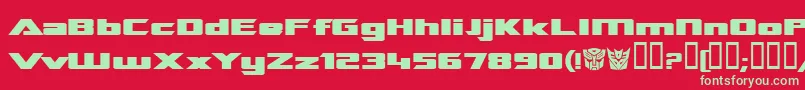 TransroboticsExtendedBold-Schriftart – Grüne Schriften auf rotem Hintergrund