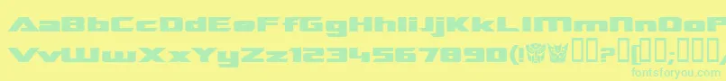 TransroboticsExtendedBold Font – Green Fonts on Yellow Background