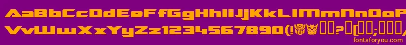 TransroboticsExtendedBold Font – Orange Fonts on Purple Background