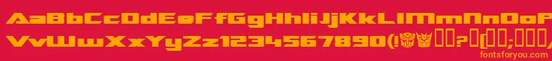 TransroboticsExtendedBold Font – Orange Fonts on Red Background