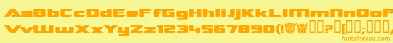 TransroboticsExtendedBold Font – Orange Fonts on Yellow Background