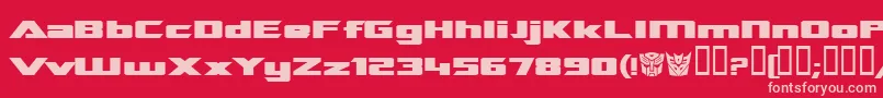 TransroboticsExtendedBold Font – Pink Fonts on Red Background