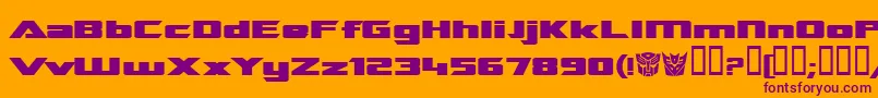 TransroboticsExtendedBold Font – Purple Fonts on Orange Background