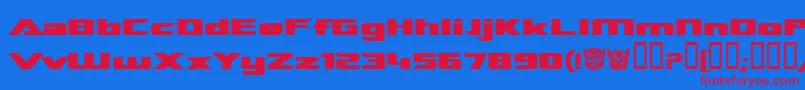 フォントTransroboticsExtendedBold – 赤い文字の青い背景