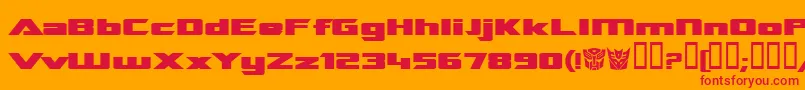 TransroboticsExtendedBold Font – Red Fonts on Orange Background
