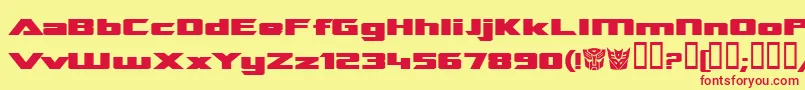 TransroboticsExtendedBold Font – Red Fonts on Yellow Background