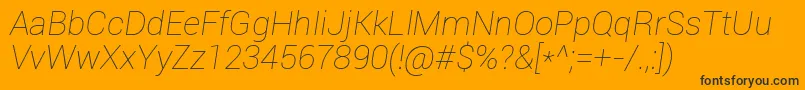 Roboto Thinitalic Font – Black Fonts on Orange Background
