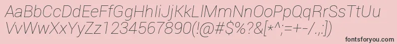 Шрифт Roboto Thinitalic – чёрные шрифты на розовом фоне