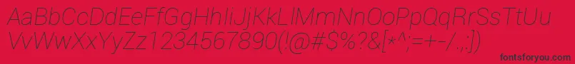 Roboto Thinitalic Font – Black Fonts on Red Background