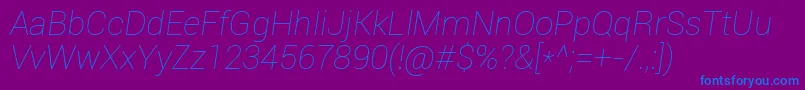Roboto Thinitalic Font – Blue Fonts on Purple Background