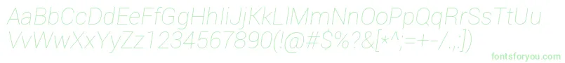 Roboto Thinitalic Font – Green Fonts on White Background