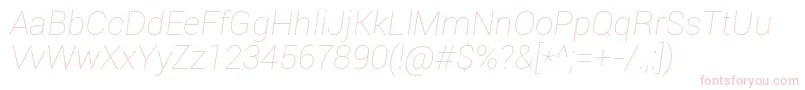 Roboto Thinitalic Font – Pink Fonts on White Background