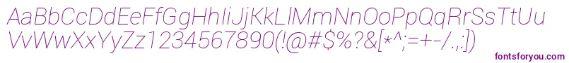 Roboto Thinitalic Font – Purple Fonts
