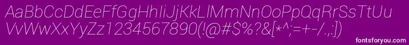 Roboto Thinitalic Font – White Fonts on Purple Background