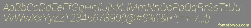 Roboto Thinitalic Font – Yellow Fonts on Gray Background
