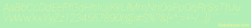 Roboto Thinitalic Font – Yellow Fonts on Green Background