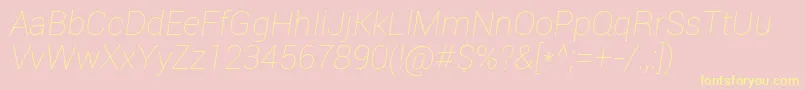 Roboto Thinitalic Font – Yellow Fonts on Pink Background