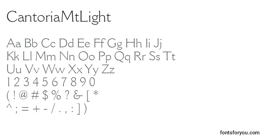 CantoriaMtLight Font – alphabet, numbers, special characters