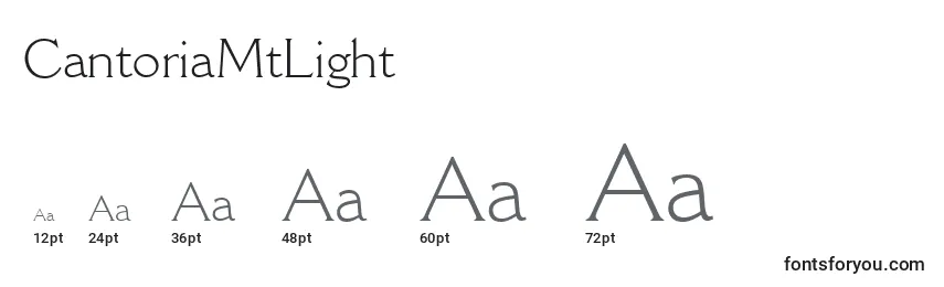 CantoriaMtLight Font Sizes