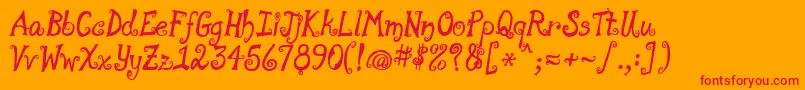 Moonpiea Font – Red Fonts on Orange Background