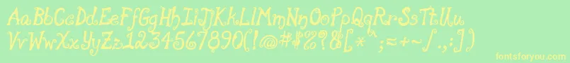 Moonpiea Font – Yellow Fonts on Green Background