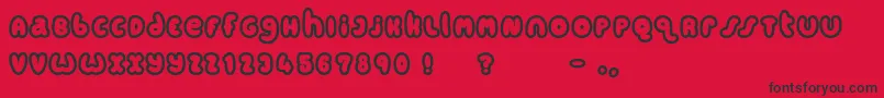 Candycolouredclown-Schriftart – Schwarze Schriften auf rotem Hintergrund